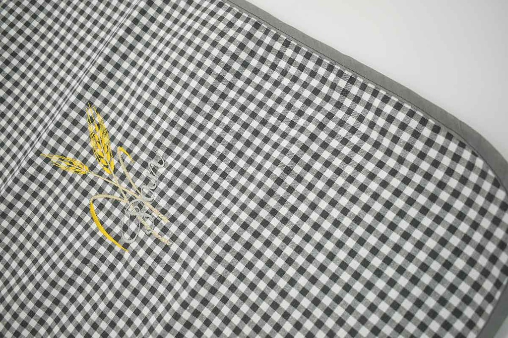 BOLSA PAN BORDADA GRIS VICHY SC