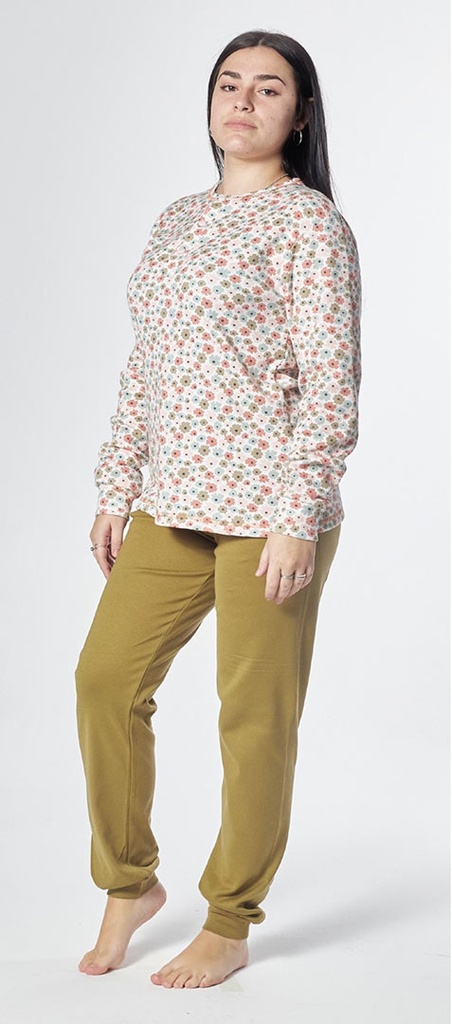 PIJAMA INVIERNO MUJER OLIVA 23803 VERDE M.J. CATANA