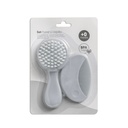 TRIPTICO CUNA TELA 100% ALG. VIGGO+PEINE Y CEPILLO BLANCO-GRIS DON ALGODON