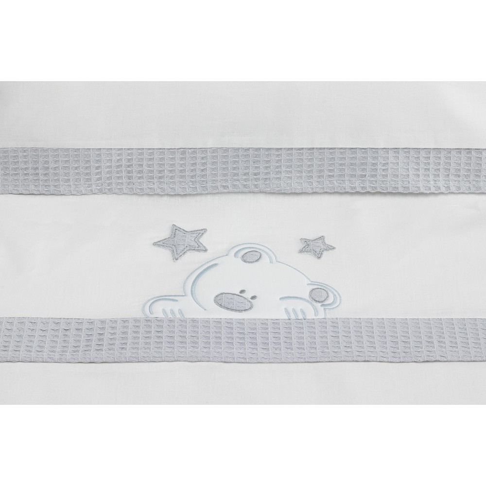 TRIPTICO MINICUNA TELA 100% ALG. VIGGO BLANCO-GRIS DON ALGODON