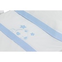 TRIPTICO COCHE TELA 100% ALG. VIGGO BLANCO-AZUL DON ALGODON