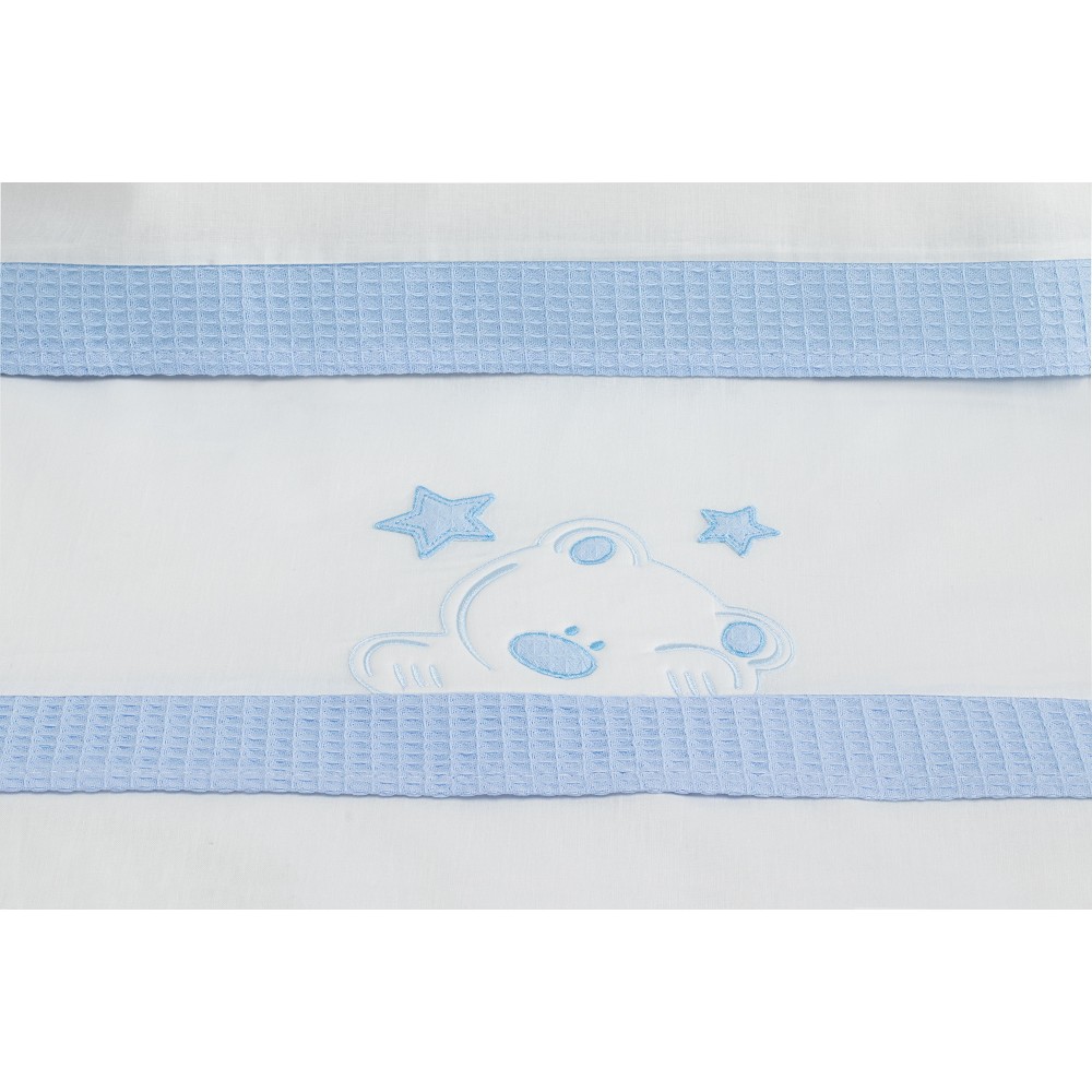 TRIPTICO COCHE TELA 100% ALG. VIGGO BLANCO-AZUL DON ALGODON