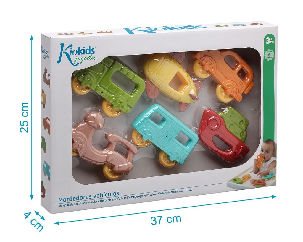 SET 6 PIEZAS MORDEDORES VEHÍCULOS 3938 KIOKIDS