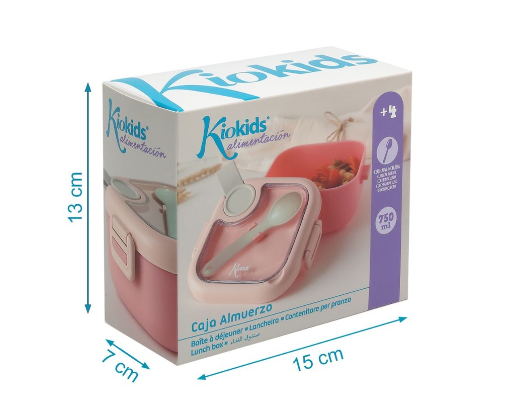 CAJA ALMUERZO BEBÉ 750ML 3535 ROSA KIOKIDS