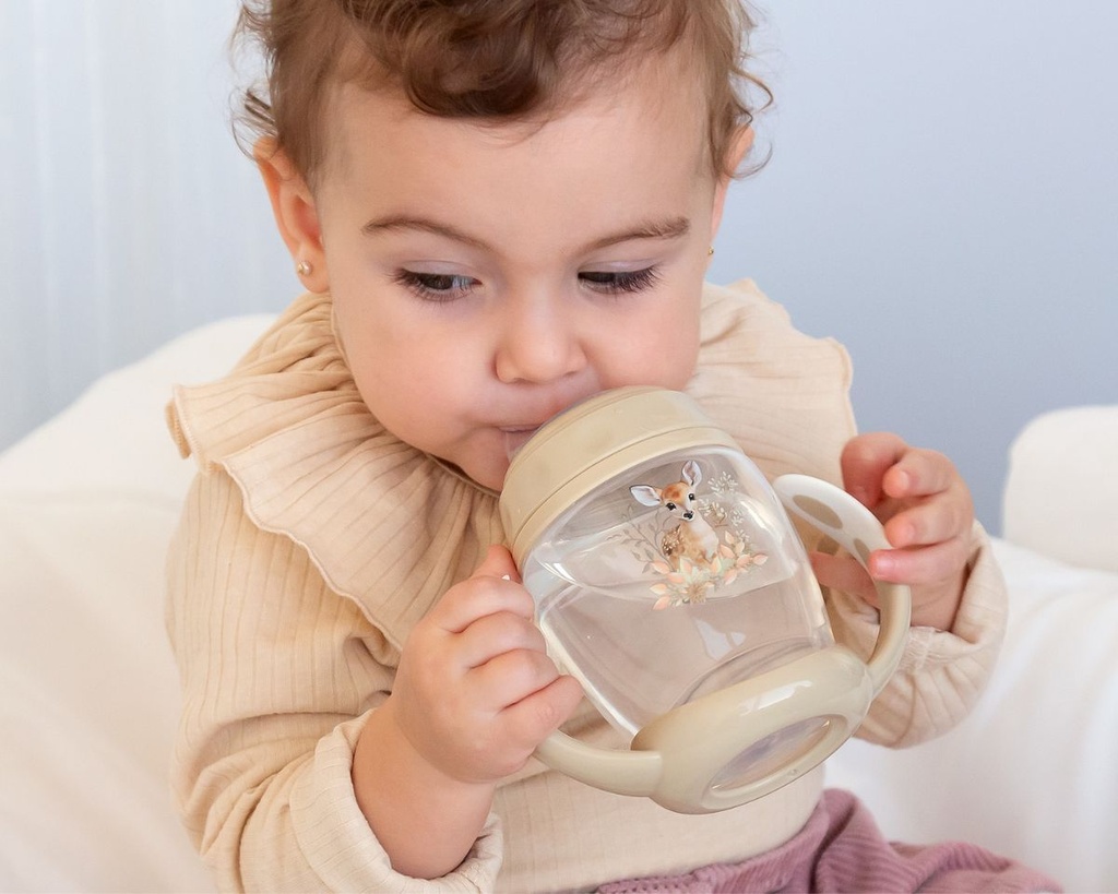 TAZA APRENDIZAJE 270ML STEP 1 CIERVO 4261 BEIGE KIOKIDS