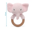 PELUCHE MORDEDOR ALGODÓN ELEFANTE 13CM 3428 ROSA KIOKIDS