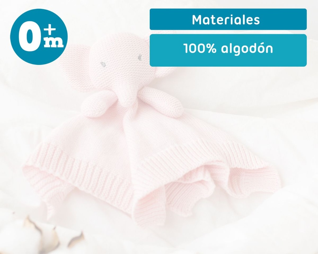 DUDÚ ALGODÓN ELEFANTE 25CM 3431 ROSA KIOKIDS