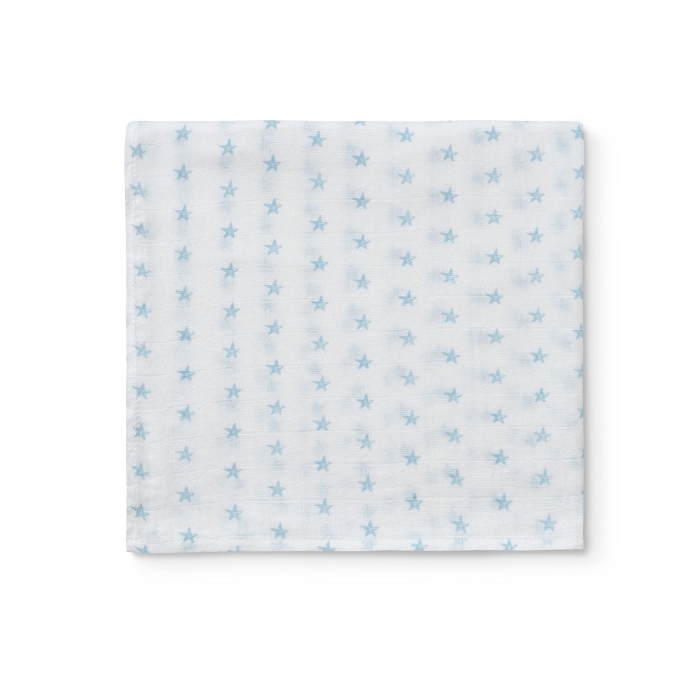 MUSELINA 120X120 STAR BLANCO/AZUL INTERBABY