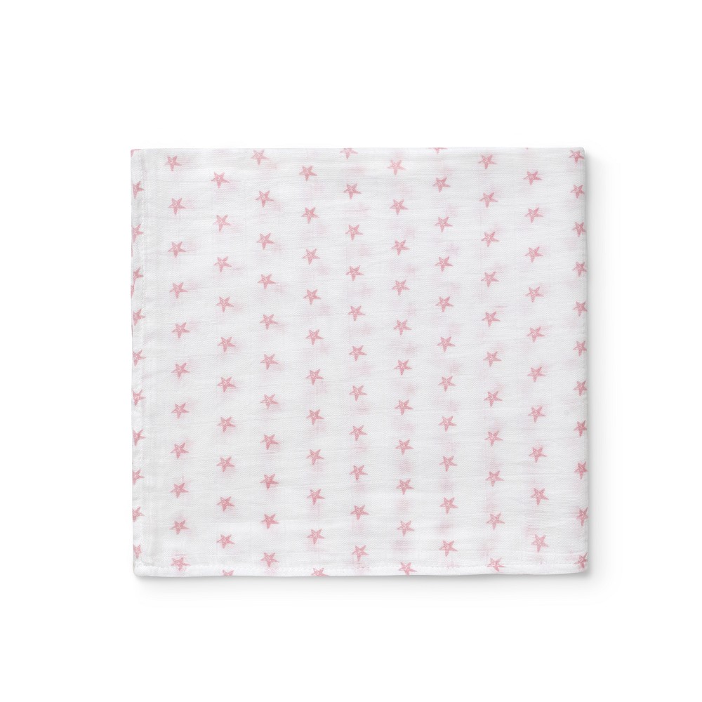 MUSELINA 120X120 STAR BLANCO/ROSA INTERBABY