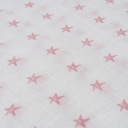MUSELINA 120X120 STAR BLANCO/ROSA INTERBABY
