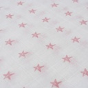 MUSELINA 120X120 STAR BLANCO/ROSA INTERBABY