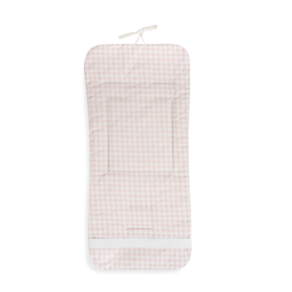 COLCHONETA REVERSIBLE VICHY+FLORES ROSA DON ALGODON