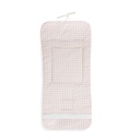 COLCHONETA REVERSIBLE VICHY+FLORES ROSA DON ALGODON