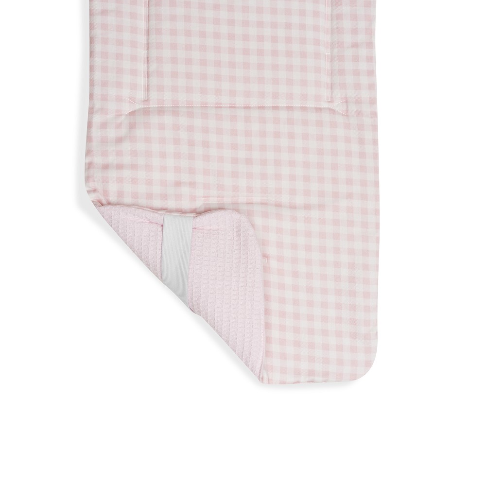 COLCHONETA REVERSIBLE NIDO DE ABEJA+VICHY ROSA DON ALGODON