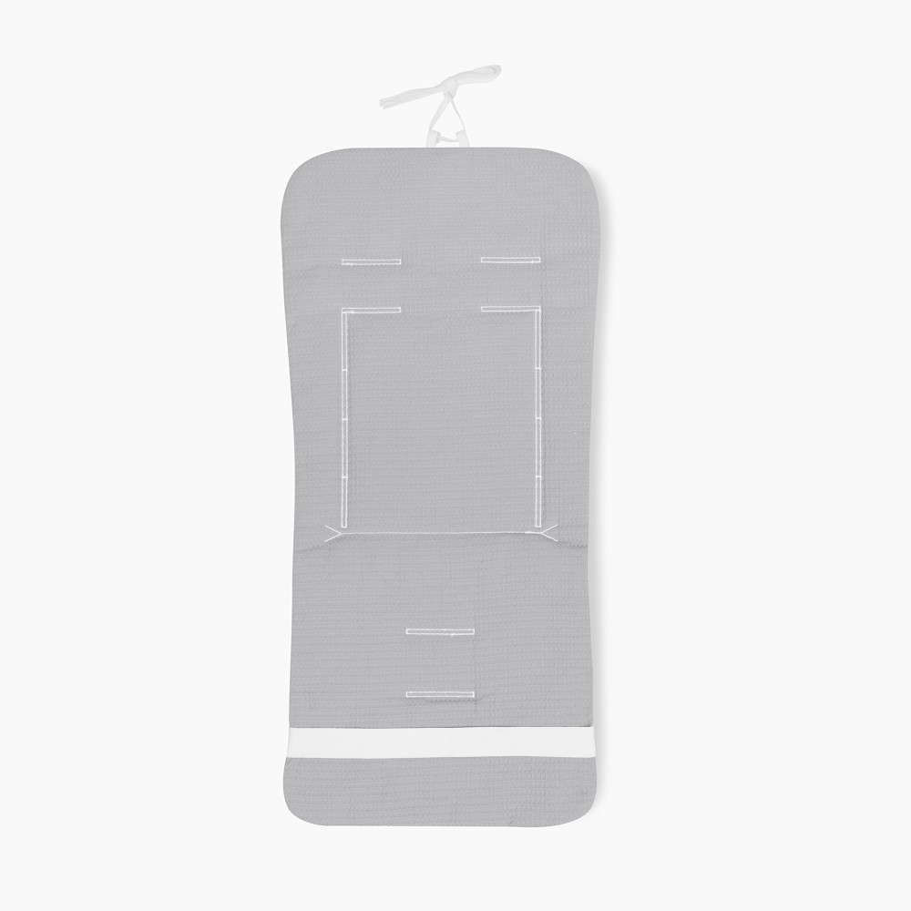COLCHONETA REVERSIBLE NIDO DE ABEJA+VICHY GRIS DON ALGODON