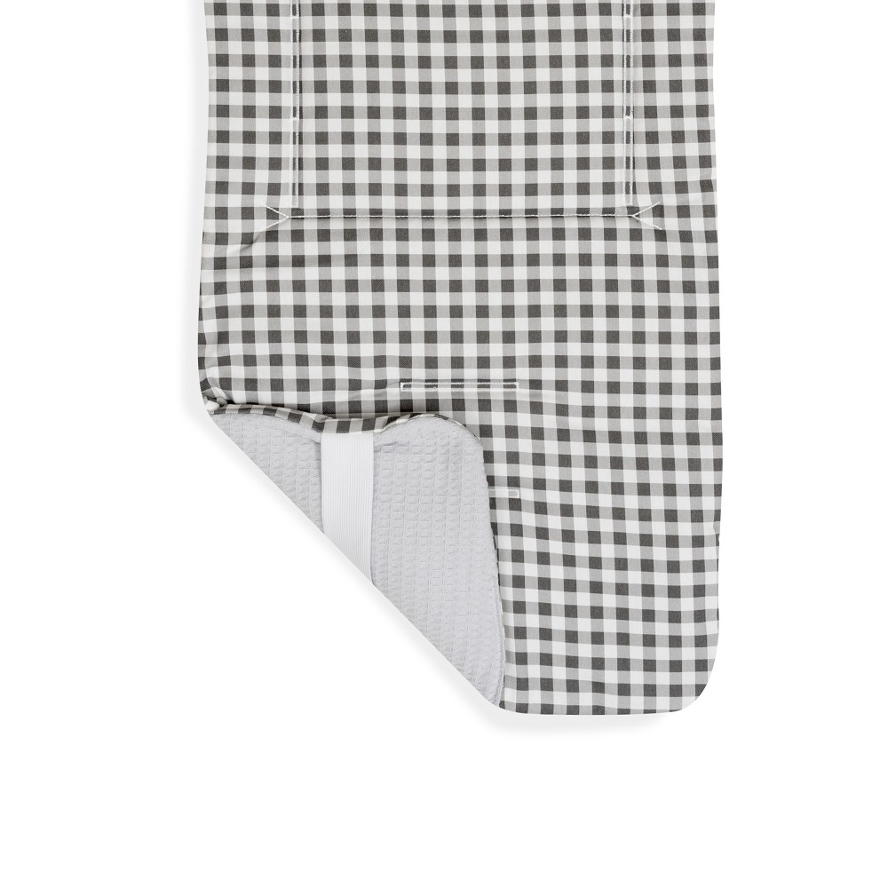 COLCHONETA REVERSIBLE NIDO DE ABEJA+VICHY GRIS DON ALGODON