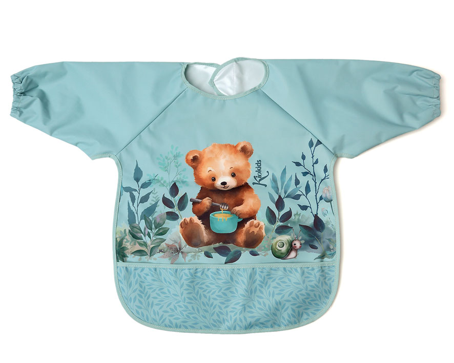 BABERO IMPERMEABLE CON MANGAS SALVIA 3750 SAGE KIOKIDS