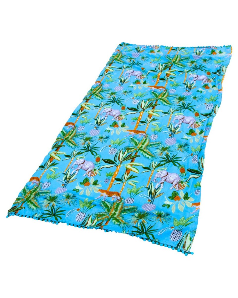 PAREO PLAYA ESTAMPADO CON RIZO 90X170CM SAFARI VINTAGE SUN &amp; SURF