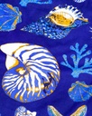 PAREO PLAYA ESTAMPADO CON RIZO 90X170CM NAUTILUS AZUL OSCURO SUN &amp; SURF