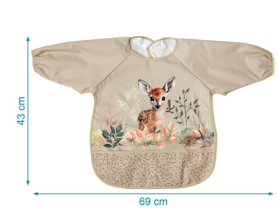 BABERO IMPERMEABLE CON MANGAS CIERVO 4240 BEIGE KIOKIDS