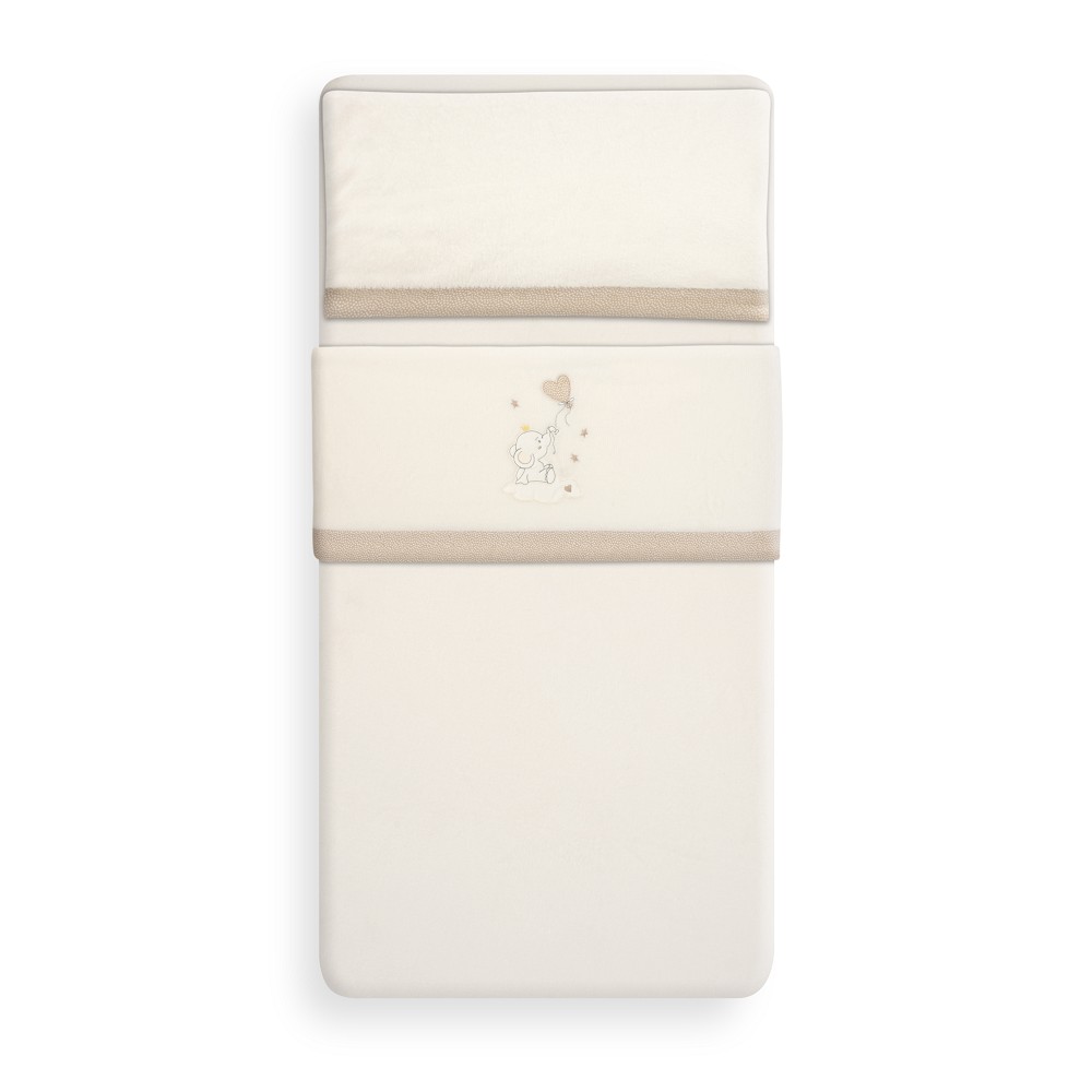 TRIPTICO CUNA CORALINA ELEFANTE GLOBO CORAZON BEIGE INTERBABY