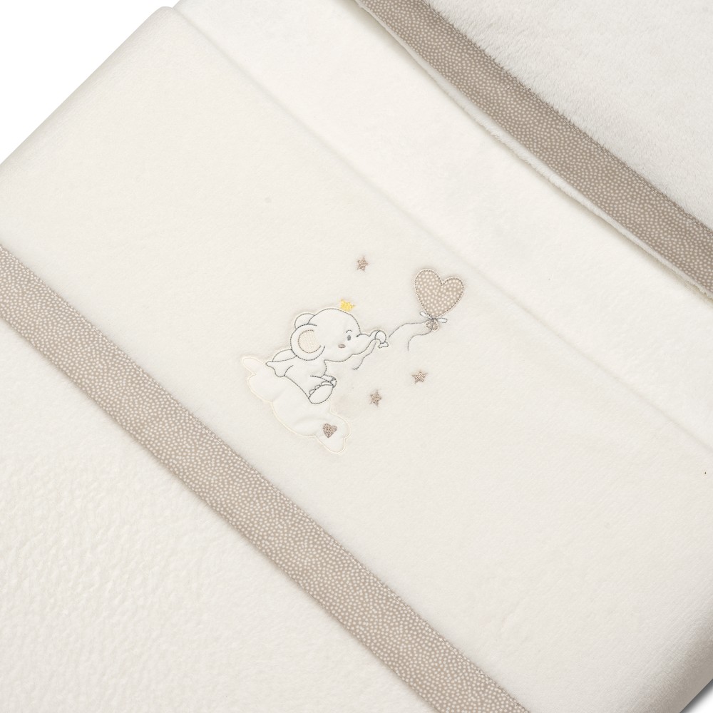 TRIPTICO CUNA CORALINA ELEFANTE GLOBO CORAZON BEIGE INTERBABY