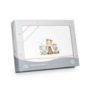 TRIPTICO CUNA CORALINA ESTAMPADO JIRAFA ELEFANTE BLANCO-ROSA INTERBABY