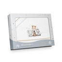 TRIPTICO CUNA CORALINA ESTAMPADO JIRAFA ELEFANTE BLANCO-BEIGE INTERBABY