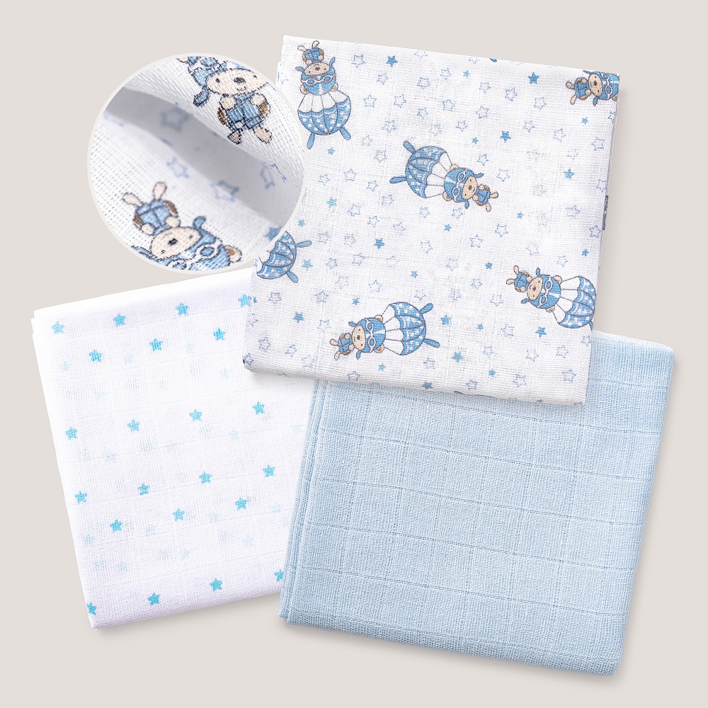 PACK 3 GASAS 80X80 PARACAIDISTA AZUL INTERBABY