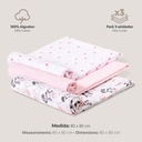 PACK 3 GASAS 80X80 PARACAIDISTA ROSA INTERBABY