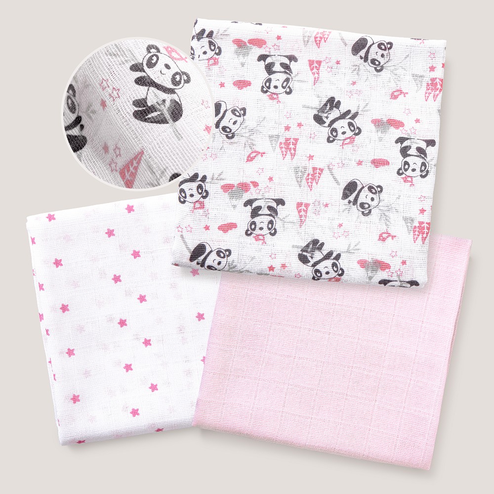 PACK 3 GASAS 80X80 PARACAIDISTA ROSA INTERBABY