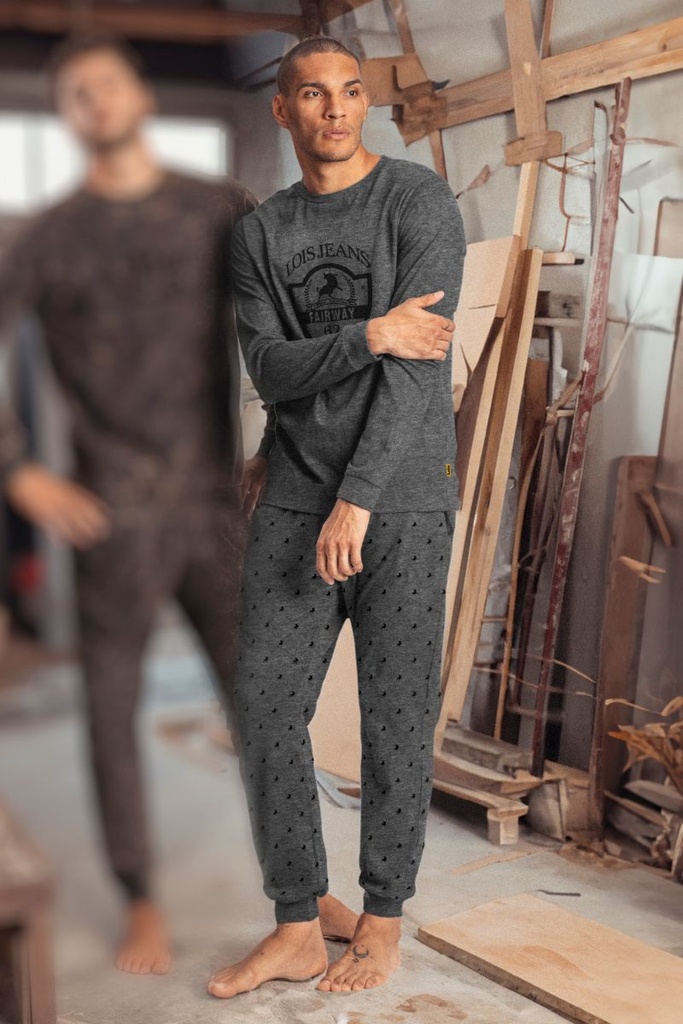 PIJAMA HOMBRE LUX 62162 GRIS LOIS