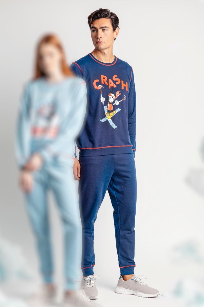 PIJAMA HOMBRE FELPA WINTER CLUB 62213 MARINO DISNEY