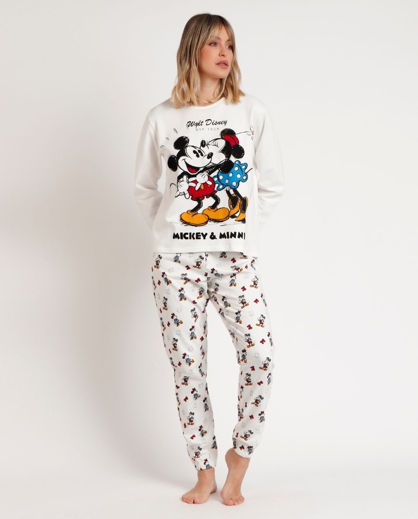 PIJAMA MUJER MICKEY AND MINNIE SKETCH 62271 CRUDO DISNEY