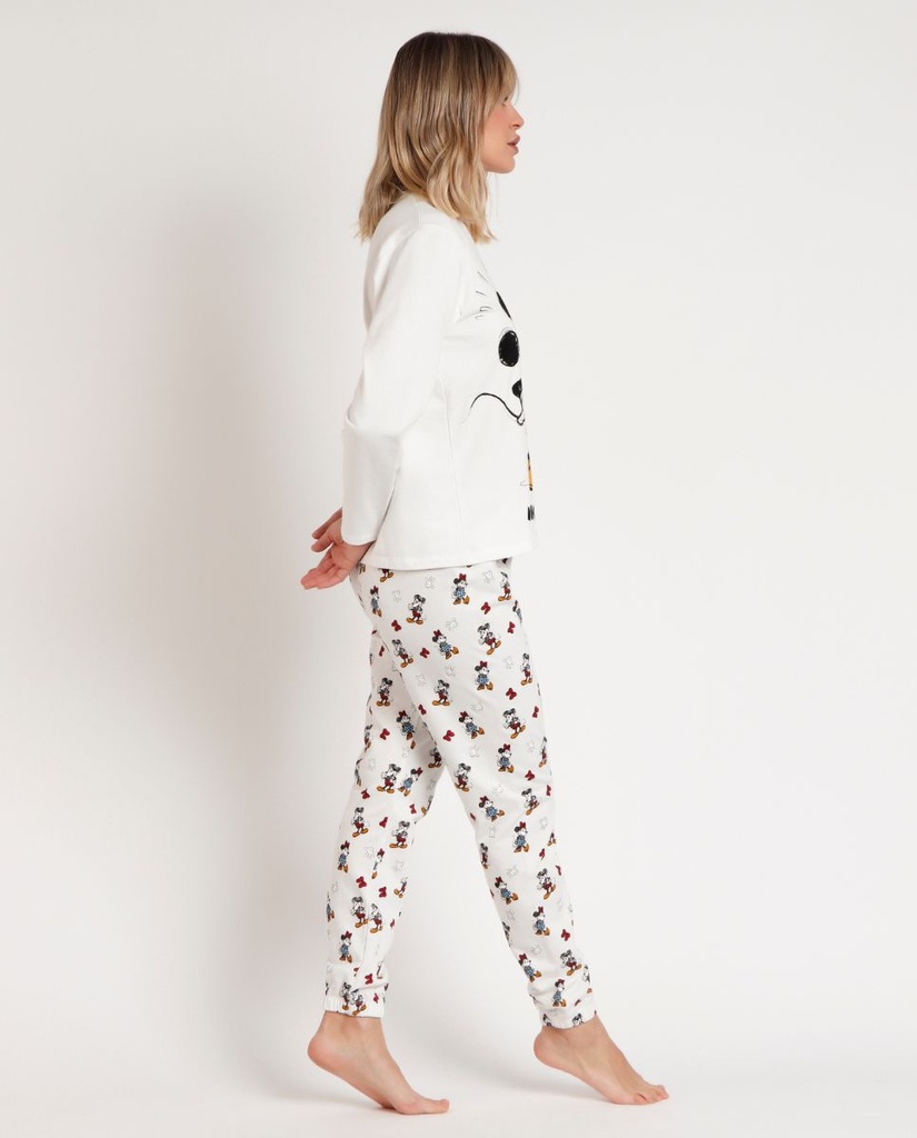 PIJAMA MUJER MICKEY AND MINNIE SKETCH 62271 CRUDO DISNEY