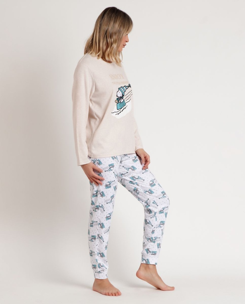 PIJAMA MUJER LET IT SNOW 62429 SNOOPY