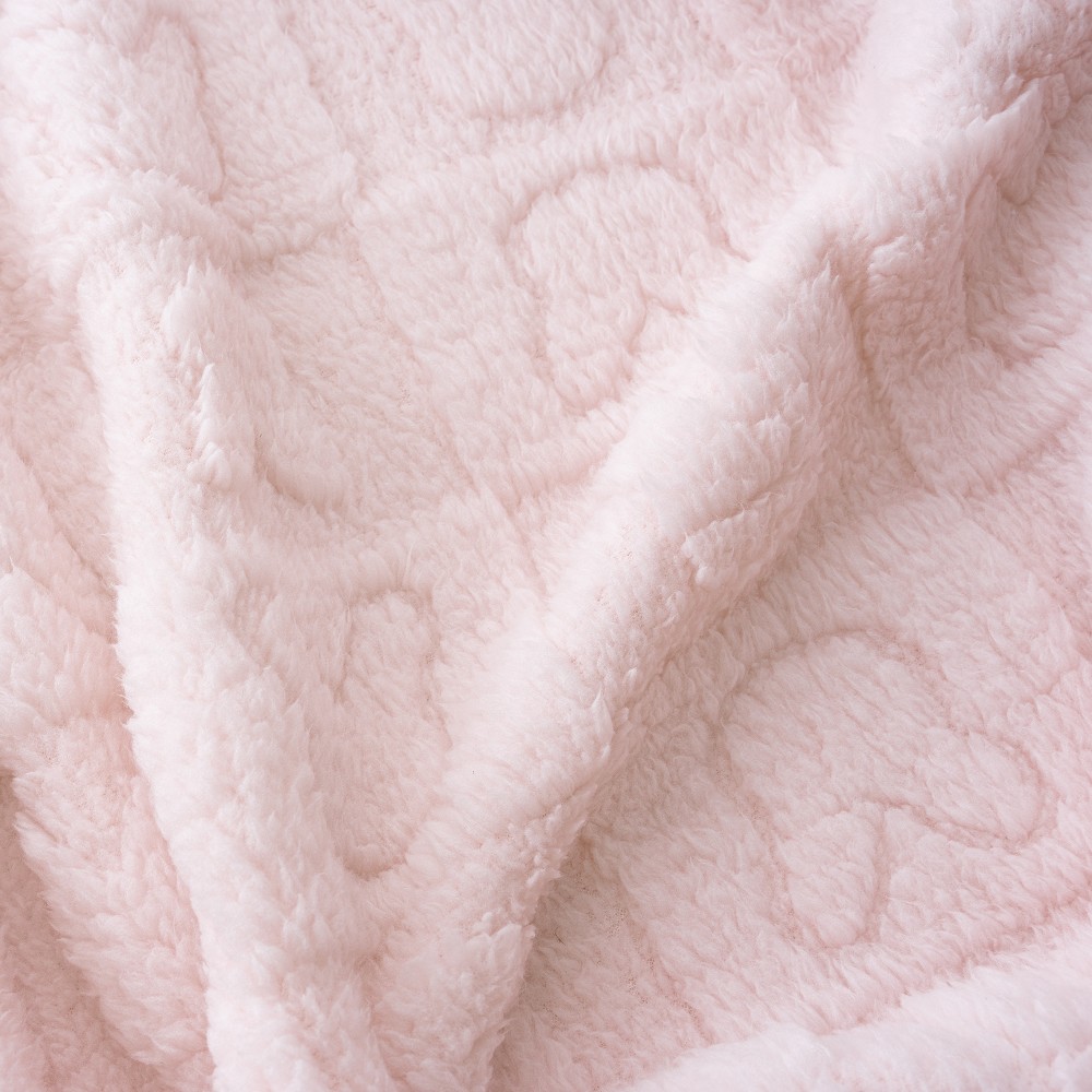 MANTA SHERPA GRABADA 80X110 CONEJITOS ROSA INTERBABY