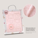 MANTA SHERPA GRABADA 80X110 CONEJITOS ROSA INTERBABY