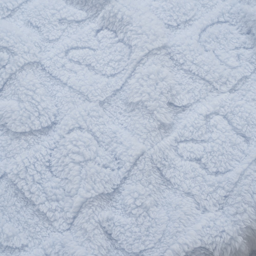 MANTA SHERPA GRABADA 80X110 CONEJITOS AZUL INTERBABY