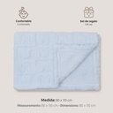 MANTA SHERPA GRABADA 80X110 CONEJITOS AZUL INTERBABY