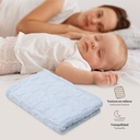 MANTA SHERPA GRABADA 80X110 CONEJITOS AZUL INTERBABY