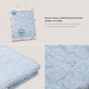 MANTA SHERPA GRABADA 80X110 CONEJITOS AZUL INTERBABY