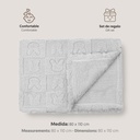 MANTA SHERPA GRABADA 80X110 CONEJITOS GRIS INTERBABY