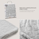 MANTA SHERPA GRABADA 80X110 CONEJITOS GRIS INTERBABY