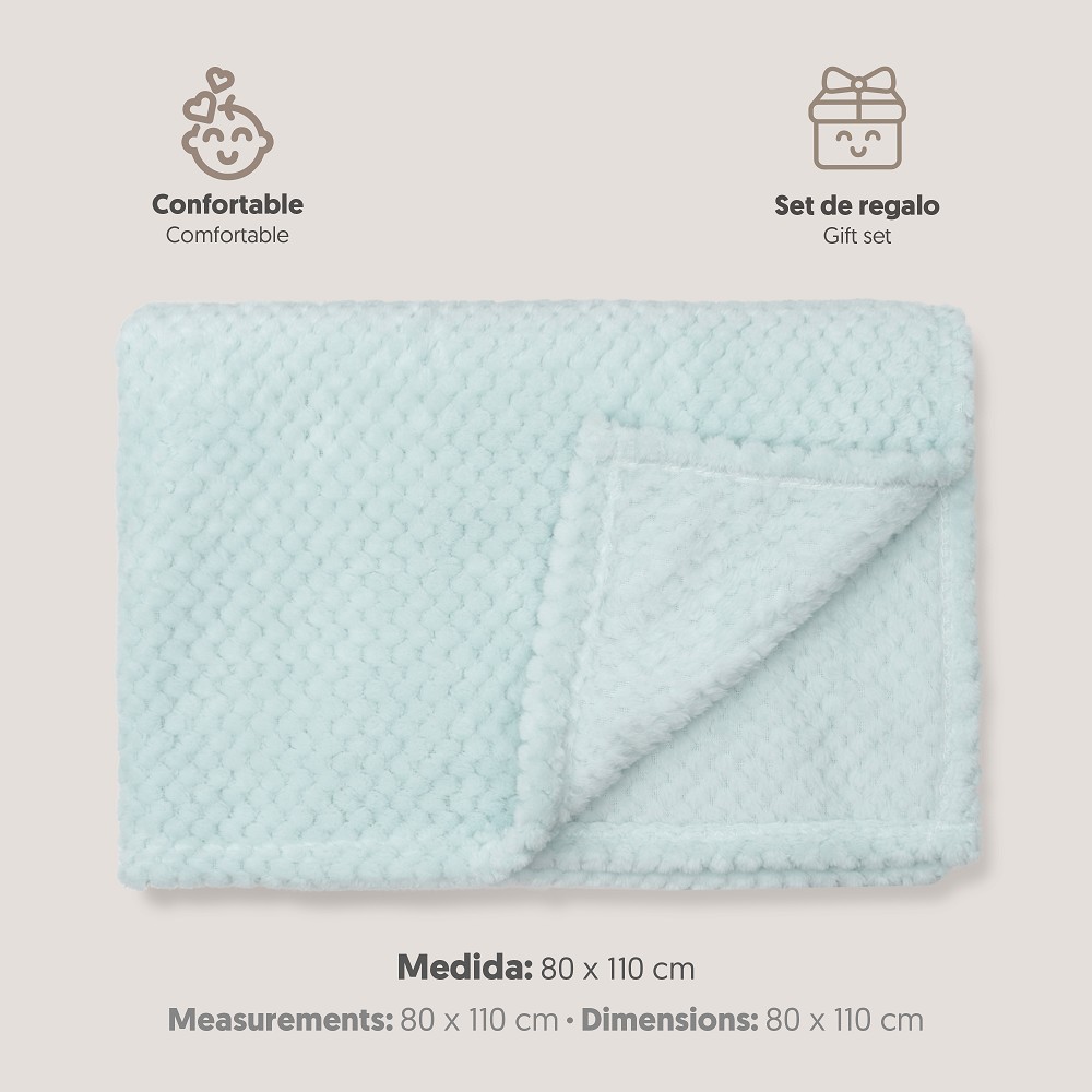 MANTA POPCORN 80X110 VERDE INTERBABY