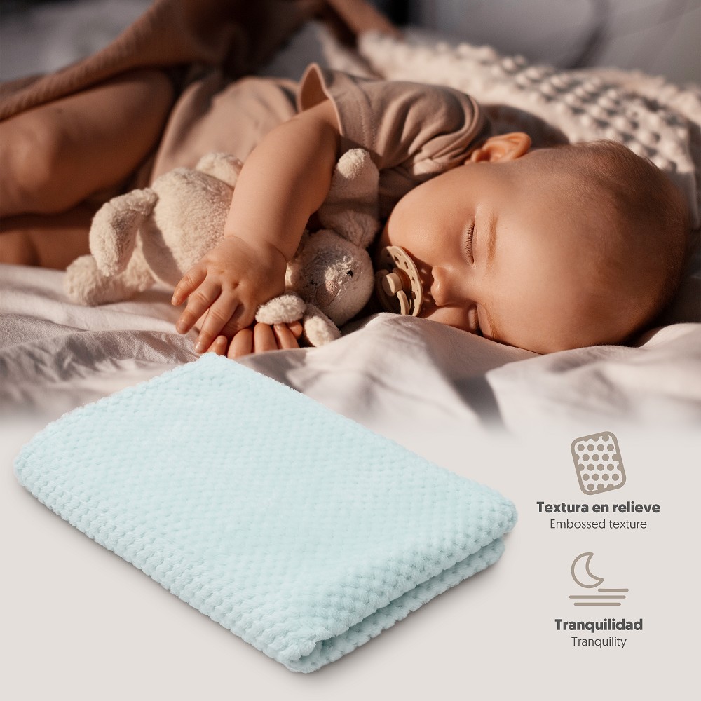 MANTA POPCORN 80X110 VERDE INTERBABY