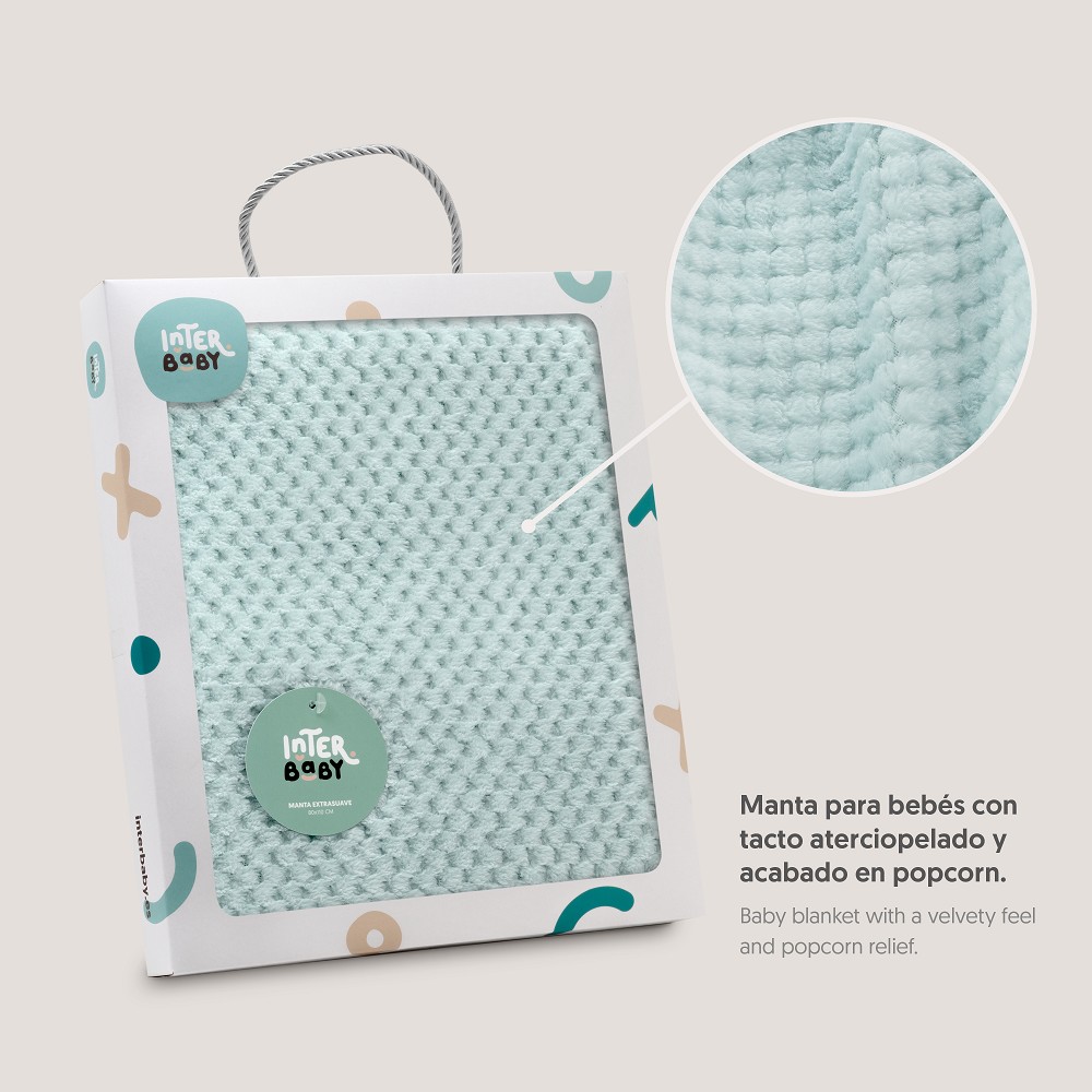 MANTA POPCORN 80X110 VERDE INTERBABY