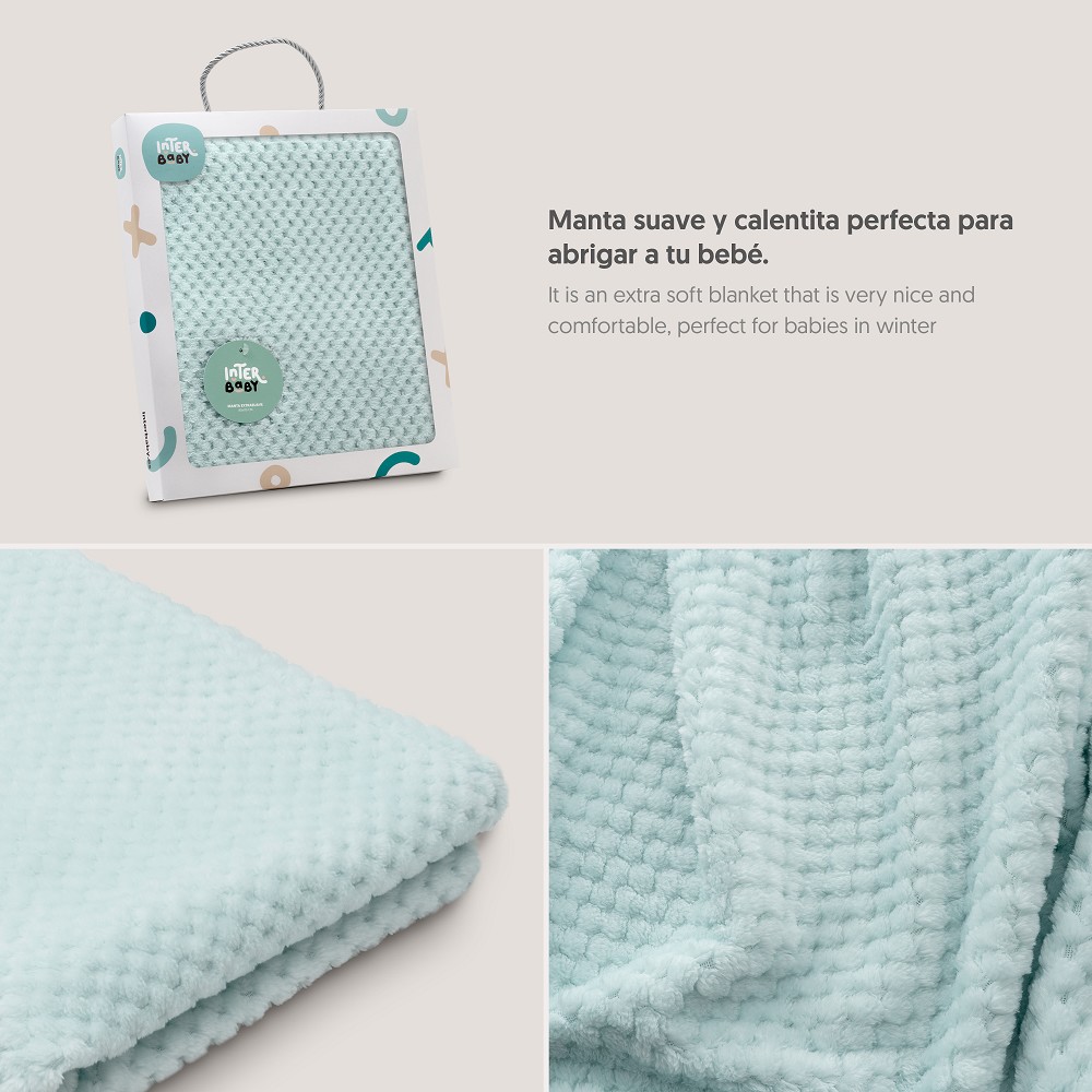MANTA POPCORN 80X110 VERDE INTERBABY