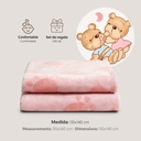 MANTA CUNA SEDALINA 110X140 PAREJITA OSOS ROSA INTERBABY