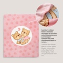 MANTA CUNA SEDALINA 110X140 PAREJITA OSOS ROSA INTERBABY